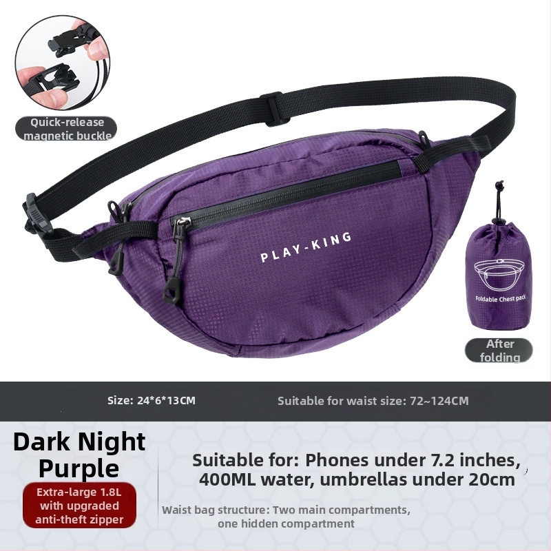 Unisex nylon sport deréktáska – lélegző, vízálló, ultrakönnyű, anti-lopás funkcióval, kültéri sportokra