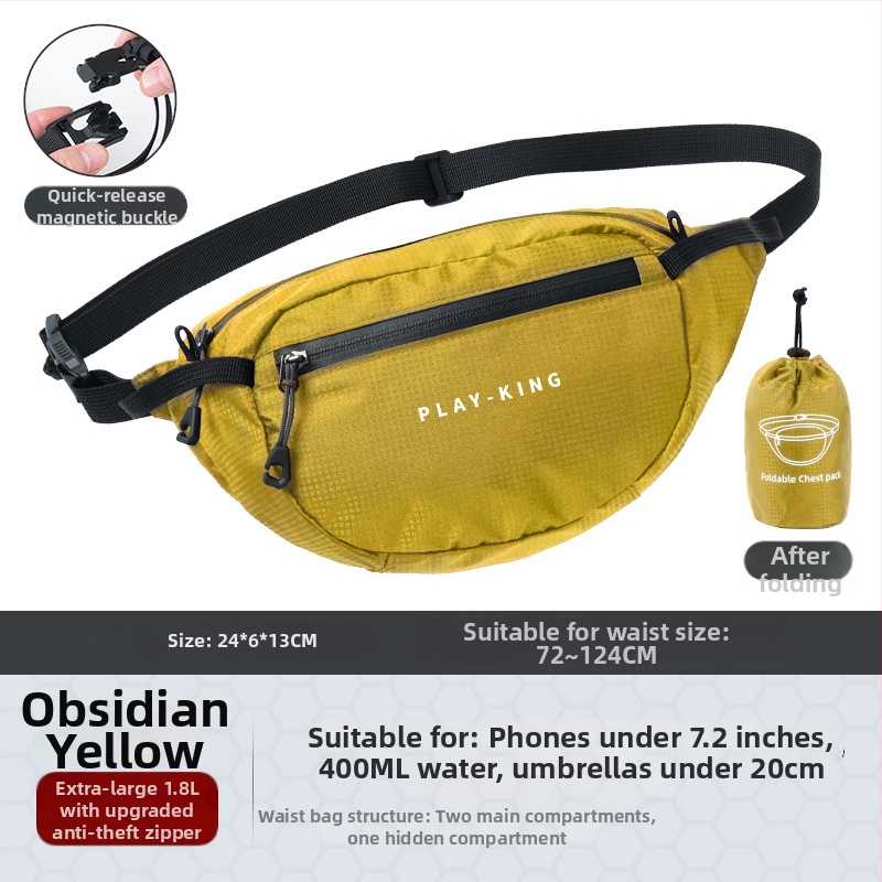 Unisex nylon sport deréktáska – lélegző, vízálló, ultrakönnyű, anti-lopás funkcióval, kültéri sportokra