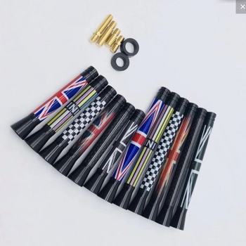 Mini antena za automobil s zastavama Ujedinjenog Kraljevstva i Njemačke, dekorativna antena za univerzalne automobile, navoja montaža, 12V, marka Dazzling