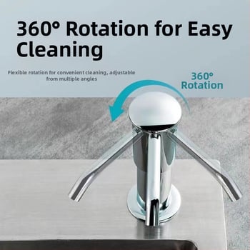 Диспенсер за сапун за кухненска мивка с удължителен механизъм, ръчно натискане, стил Лайт Лукс; Материал: ABS + силиконов гел; Тегло: 202 g; Обработка: електроплатина