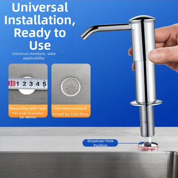 Диспенсер за сапун за кухненска мивка с удължителен механизъм, ръчно натискане, стил Лайт Лукс; Материал: ABS + силиконов гел; Тегло: 202 g; Обработка: електроплатина