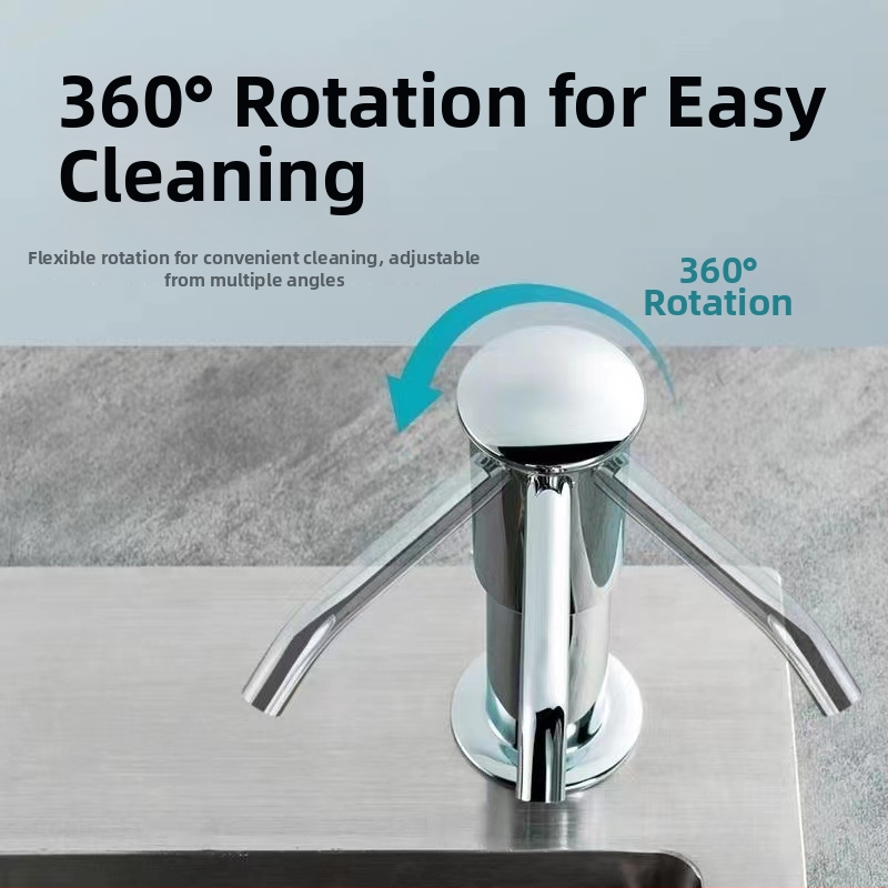 Диспенсер за сапун за кухненска мивка с удължителен механизъм, ръчно натискане, стил Лайт Лукс; Материал: ABS + силиконов гел; Тегло: 202 g; Обработка: електроплатина