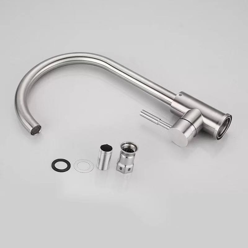 Kuhinjska slavina od nehrđajućeg čelika, okretna i sklopiva, model 1480, 0–90°C, keramički ventili, 20 mm ulaz/izlaz