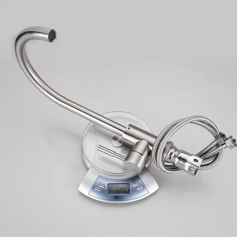 Kuhinjska slavina od nehrđajućeg čelika, okretna i sklopiva, model 1480, 0–90°C, keramički ventili, 20 mm ulaz/izlaz