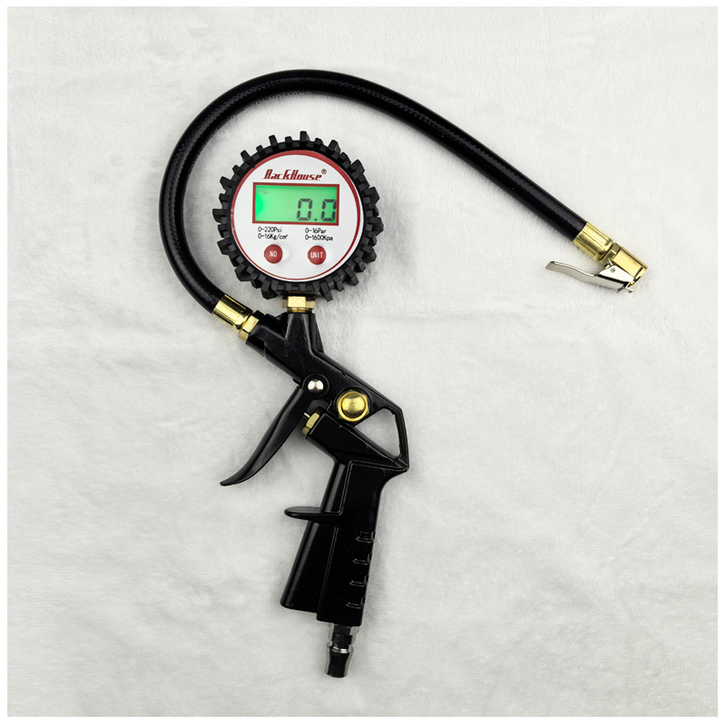 Manometar tlaka u gumama automobila s digitalnim zaslonom i mehaničkim pokazivačem, raspon 0-220 psi, preciznost 0,1, aluminijska legura