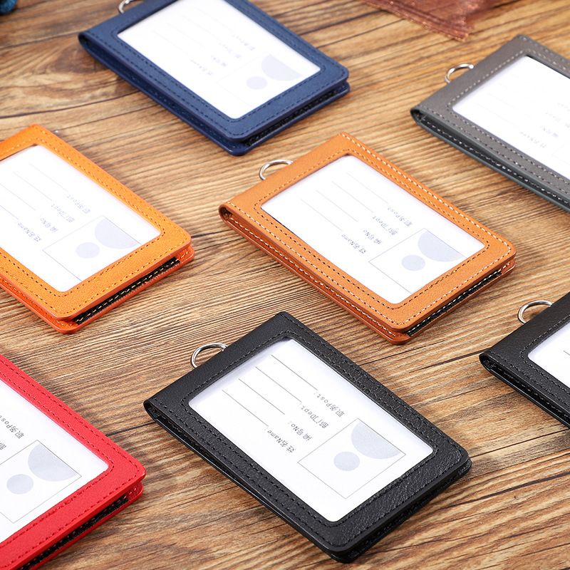 Θήκη ταυτότητας με καπάκι που ανοίγει και αποσπώμενο λουράκι, χωρητικότητα 2 καρτών, 1 πτυχή πορτοφόλι, PU υλικό, εσωτερική συνθετική δέρμα, στυλ επιχειρηματικής μετακίνησης