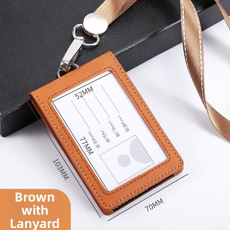 Θήκη ταυτότητας με καπάκι που ανοίγει και αποσπώμενο λουράκι, χωρητικότητα 2 καρτών, 1 πτυχή πορτοφόλι, PU υλικό, εσωτερική συνθετική δέρμα, στυλ επιχειρηματικής μετακίνησης