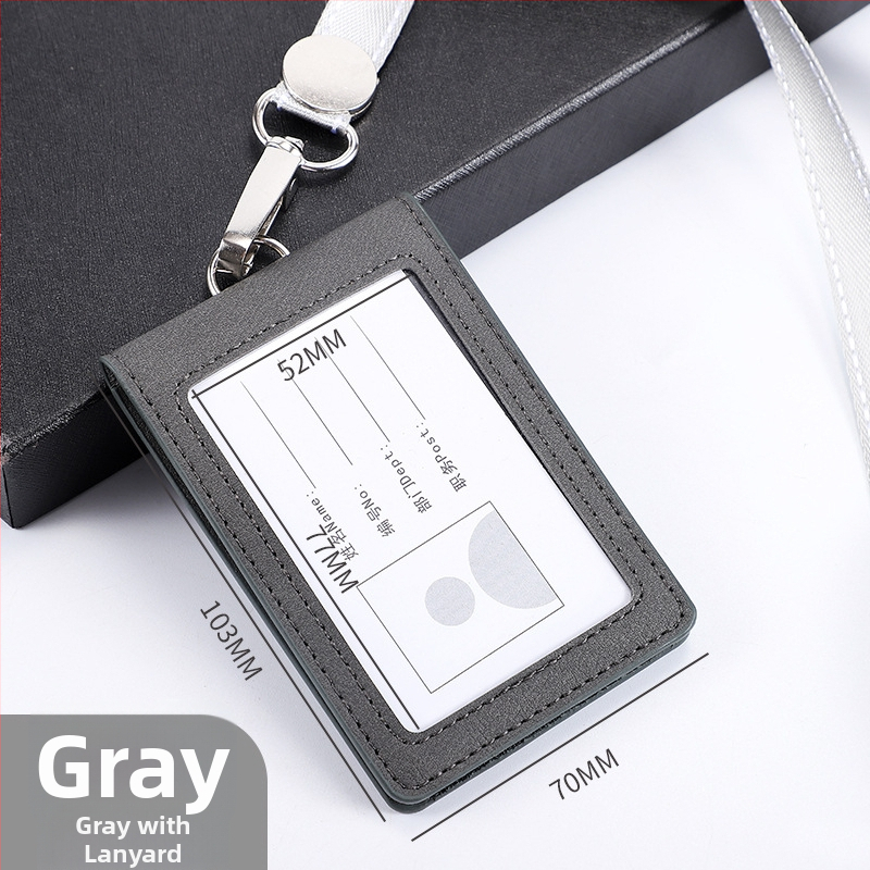 Θήκη ταυτότητας με καπάκι που ανοίγει και αποσπώμενο λουράκι, χωρητικότητα 2 καρτών, 1 πτυχή πορτοφόλι, PU υλικό, εσωτερική συνθετική δέρμα, στυλ επιχειρηματικής μετακίνησης