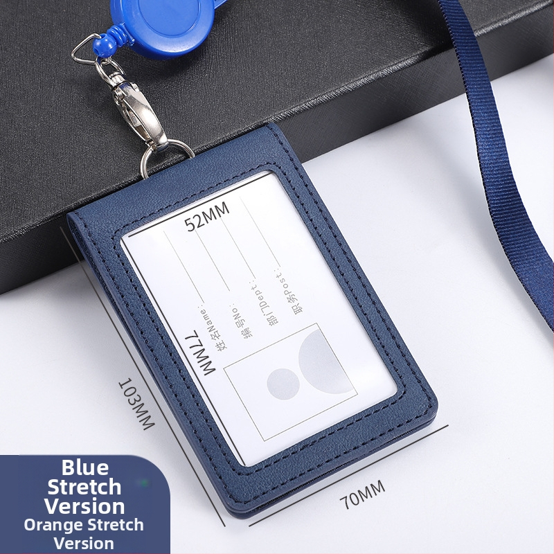Θήκη ταυτότητας με καπάκι που ανοίγει και αποσπώμενο λουράκι, χωρητικότητα 2 καρτών, 1 πτυχή πορτοφόλι, PU υλικό, εσωτερική συνθετική δέρμα, στυλ επιχειρηματικής μετακίνησης