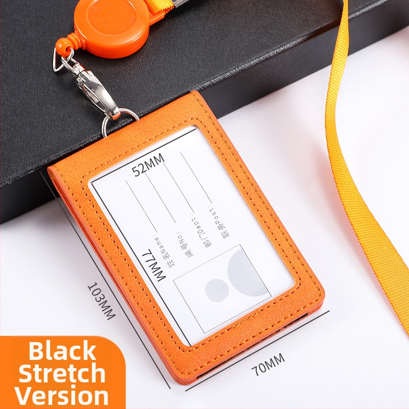 Θήκη ταυτότητας με καπάκι που ανοίγει και αποσπώμενο λουράκι, χωρητικότητα 2 καρτών, 1 πτυχή πορτοφόλι, PU υλικό, εσωτερική συνθετική δέρμα, στυλ επιχειρηματικής μετακίνησης