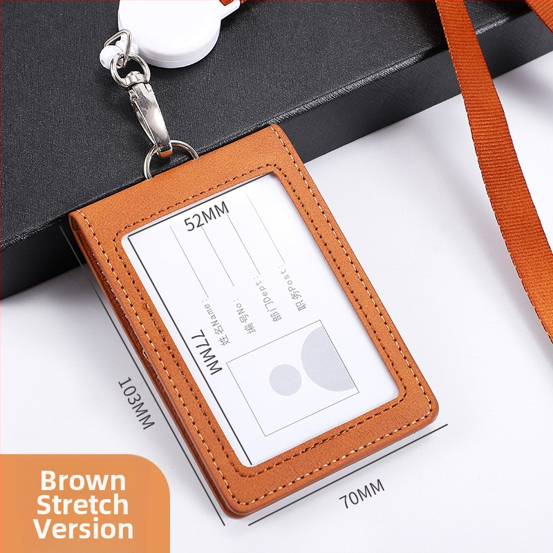 Θήκη ταυτότητας με καπάκι που ανοίγει και αποσπώμενο λουράκι, χωρητικότητα 2 καρτών, 1 πτυχή πορτοφόλι, PU υλικό, εσωτερική συνθετική δέρμα, στυλ επιχειρηματικής μετακίνησης