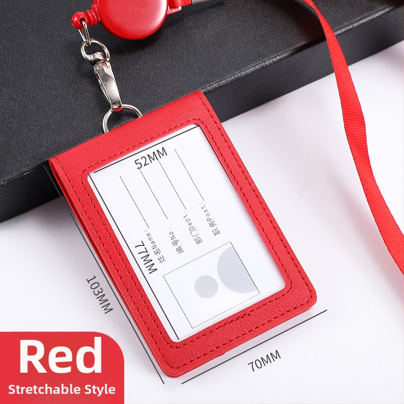 Θήκη ταυτότητας με καπάκι που ανοίγει και αποσπώμενο λουράκι, χωρητικότητα 2 καρτών, 1 πτυχή πορτοφόλι, PU υλικό, εσωτερική συνθετική δέρμα, στυλ επιχειρηματικής μετακίνησης