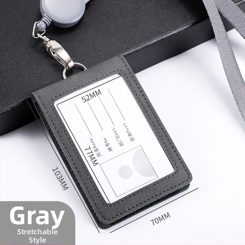 Θήκη ταυτότητας με καπάκι που ανοίγει και αποσπώμενο λουράκι, χωρητικότητα 2 καρτών, 1 πτυχή πορτοφόλι, PU υλικό, εσωτερική συνθετική δέρμα, στυλ επιχειρηματικής μετακίνησης