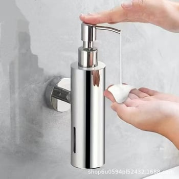 304 inox zidni dozator za sapun s ručnim pritiskom, set boca za sapun, gel za tuširanje, šampon i sredstvo za dezinfekciju ruke