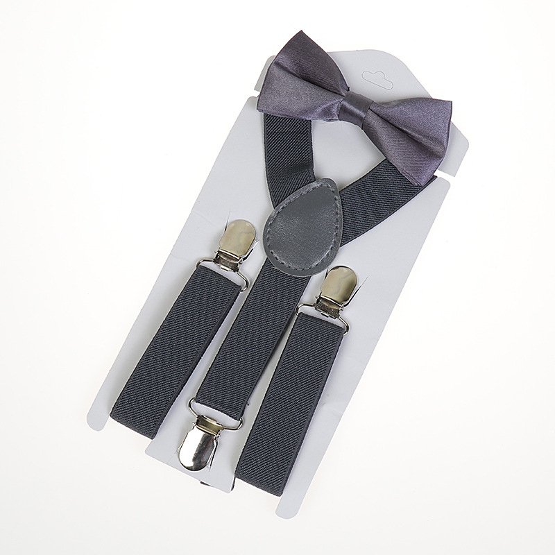 Σετ παιδικές τιράντες με ελαστικό ύφασμα - πολυεστέρας + ελαστάνη, μεγάλη ελαστικότητα, 3 κλιπ, ρυθμιζόμενο μήκος, σταυρωτές πίσω