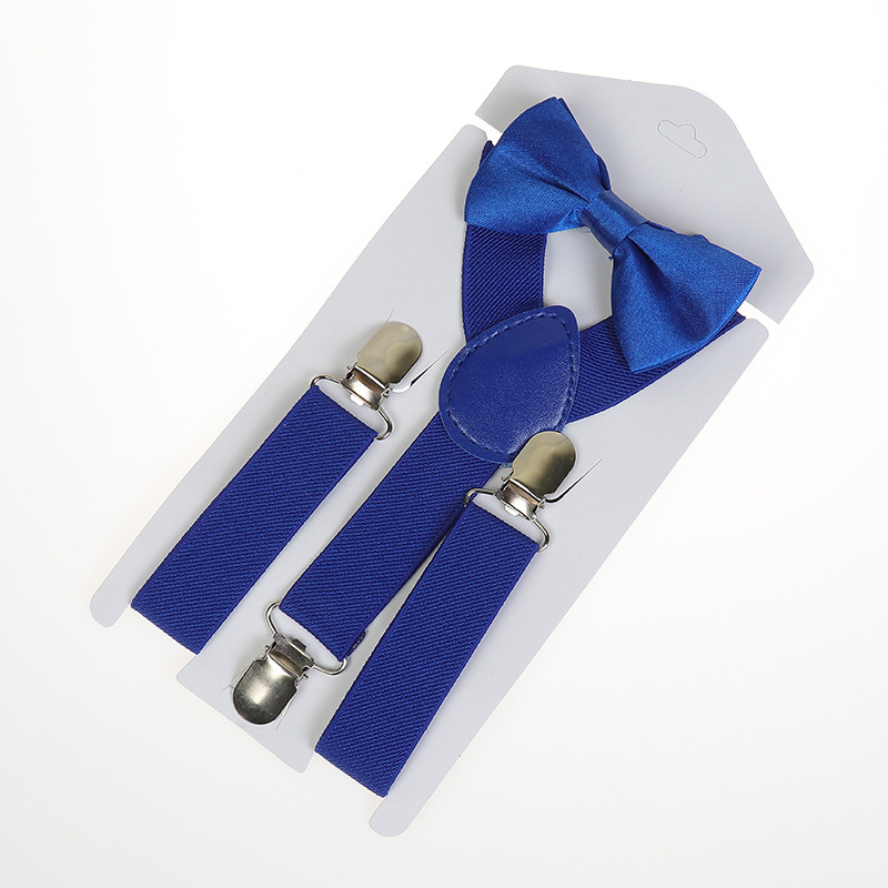 Σετ παιδικές τιράντες με ελαστικό ύφασμα - πολυεστέρας + ελαστάνη, μεγάλη ελαστικότητα, 3 κλιπ, ρυθμιζόμενο μήκος, σταυρωτές πίσω