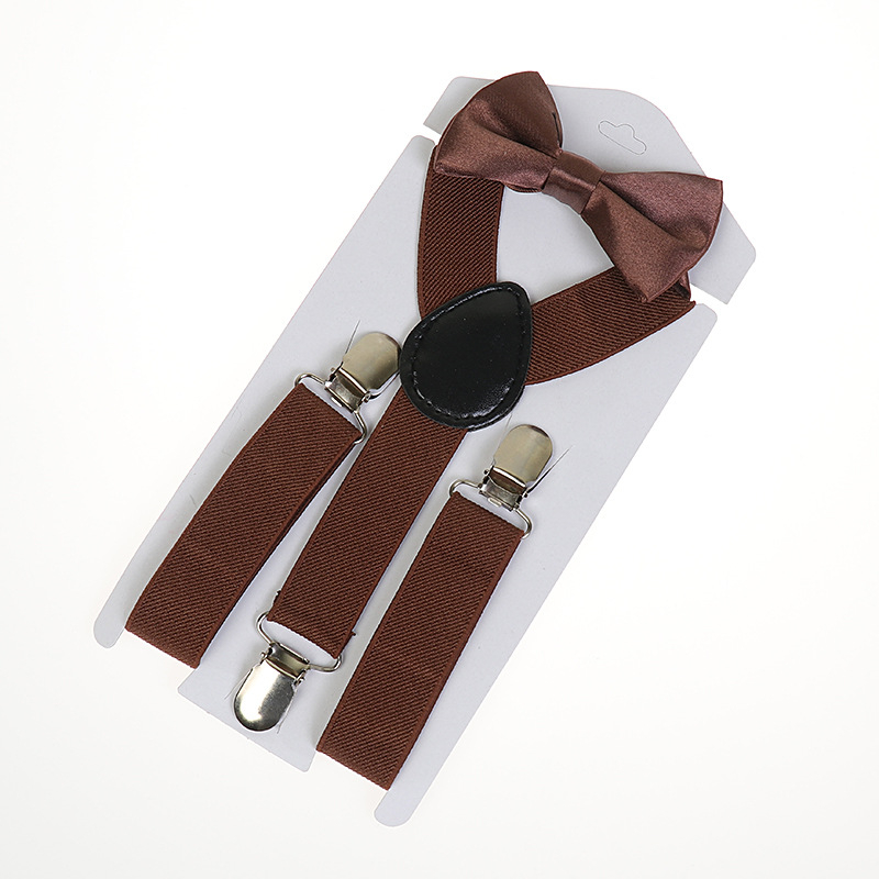 Σετ παιδικές τιράντες με ελαστικό ύφασμα - πολυεστέρας + ελαστάνη, μεγάλη ελαστικότητα, 3 κλιπ, ρυθμιζόμενο μήκος, σταυρωτές πίσω