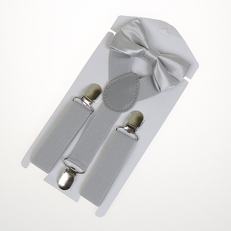 Σετ παιδικές τιράντες με ελαστικό ύφασμα - πολυεστέρας + ελαστάνη, μεγάλη ελαστικότητα, 3 κλιπ, ρυθμιζόμενο μήκος, σταυρωτές πίσω