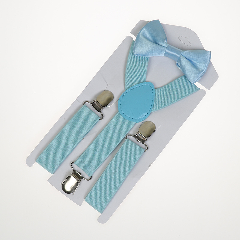 Σετ παιδικές τιράντες με ελαστικό ύφασμα - πολυεστέρας + ελαστάνη, μεγάλη ελαστικότητα, 3 κλιπ, ρυθμιζόμενο μήκος, σταυρωτές πίσω