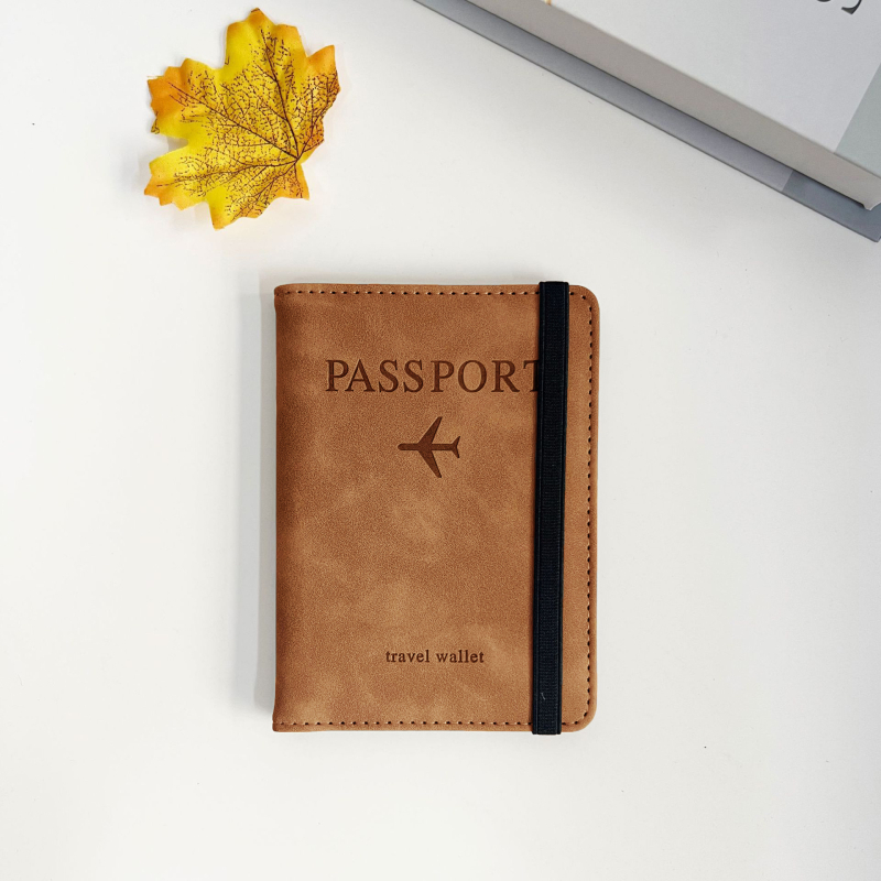 PU bőr útlevél- és kártyatartó RFID védelemmel, utazó pénztárca, uniszex, ultra-könnyű és bővíthető