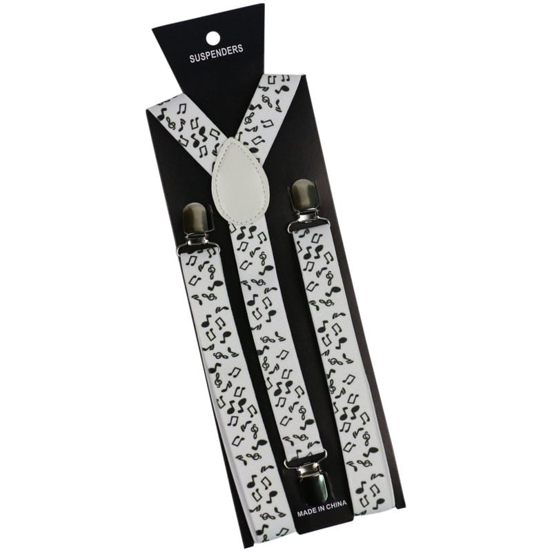 Tregeri za hlače za odrasle, unisex s motivom glazbene note, podesive, 3 kopče