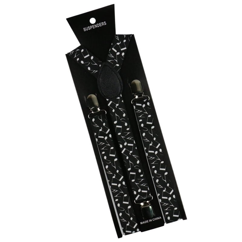 Tregeri za hlače za odrasle, unisex s motivom glazbene note, podesive, 3 kopče