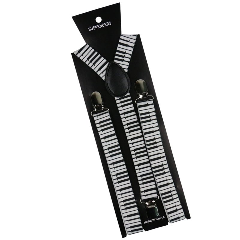 Tregeri za hlače za odrasle, unisex s motivom glazbene note, podesive, 3 kopče