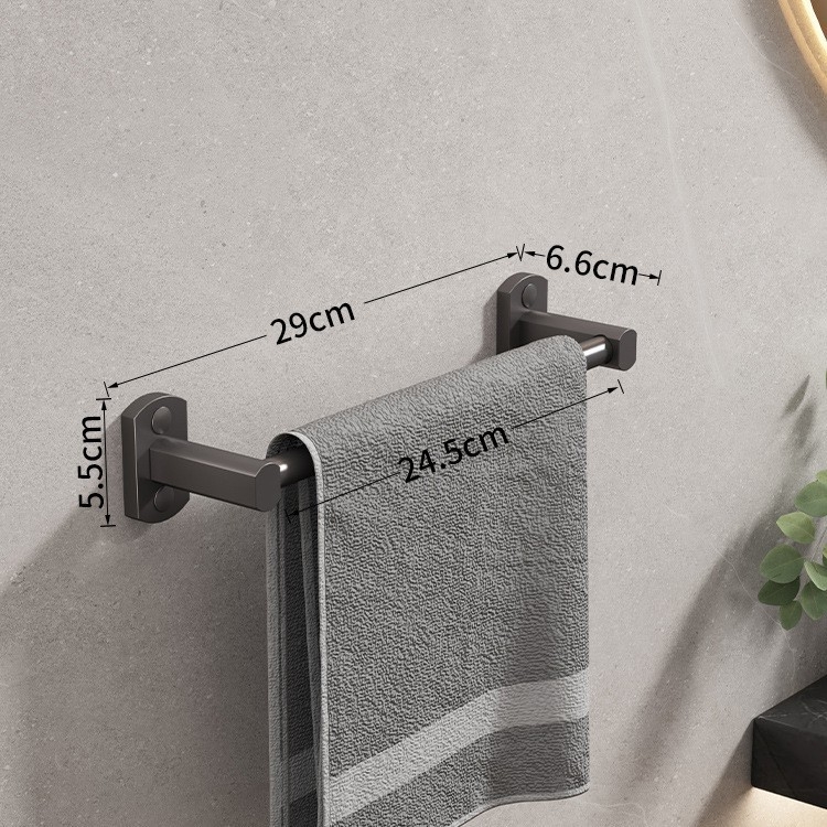 Zidni držač za ručnike bez bušenja, od aluminija, premaz sprejem plastike, nosivost 15 kg, 1–2 razine, stil svijetlog luksuza