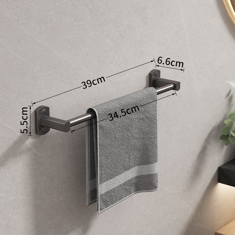 Zidni držač za ručnike bez bušenja, od aluminija, premaz sprejem plastike, nosivost 15 kg, 1–2 razine, stil svijetlog luksuza