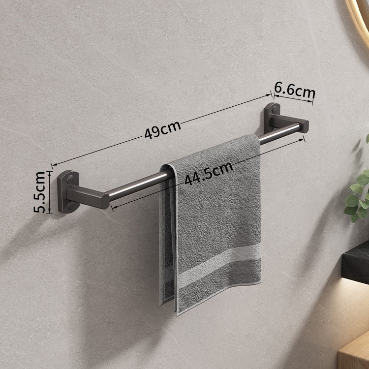 Zidni držač za ručnike bez bušenja, od aluminija, premaz sprejem plastike, nosivost 15 kg, 1–2 razine, stil svijetlog luksuza