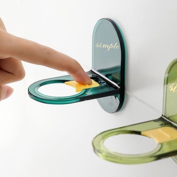 Raft de baie montat pe perete cu cârlige, montaj adeziv fără găuri, din plastic, până la 1 kg, 1 nivel