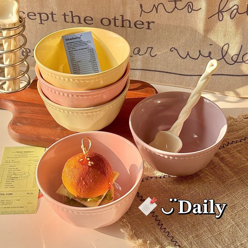 Reliefná keramická miska s podglazúrovou úpravou, nordický štýl, guľatá, vhodná do mikrovlnky