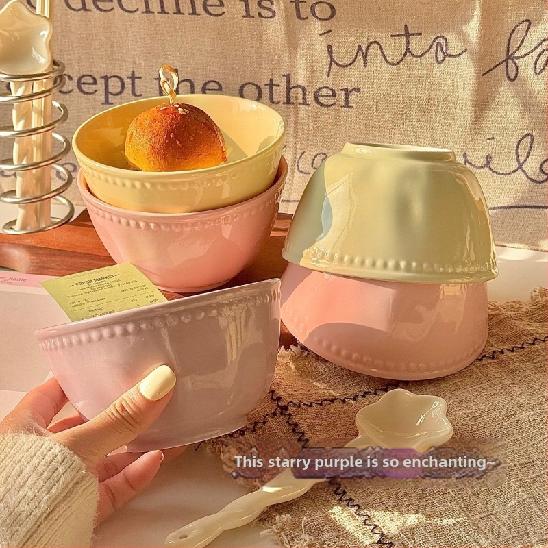 Reliefná keramická miska s podglazúrovou úpravou, nordický štýl, guľatá, vhodná do mikrovlnky