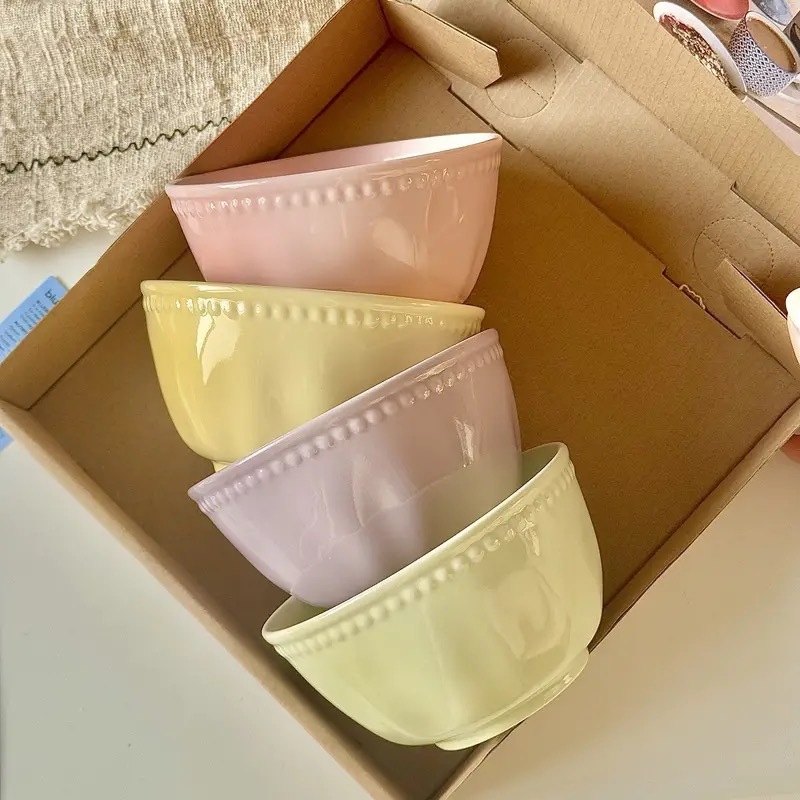 Reliefná keramická miska s podglazúrovou úpravou, nordický štýl, guľatá, vhodná do mikrovlnky