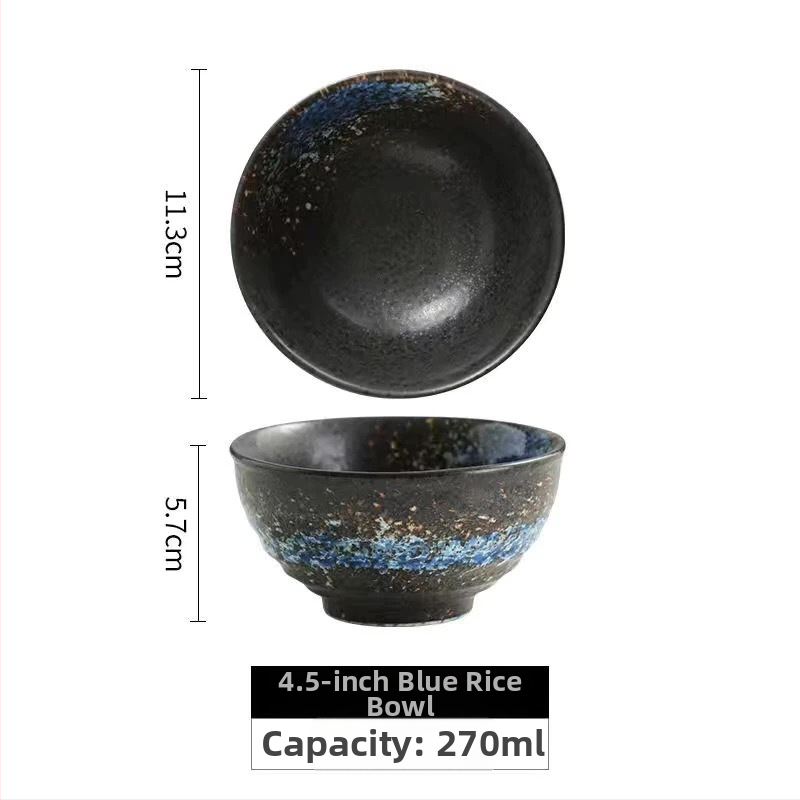 Japonský štýl porcelánová miska na ryžu, kruhový tvar, mikrovlnná vhodná, farebná glazúra, súprava riadu, možnosť potlače loga