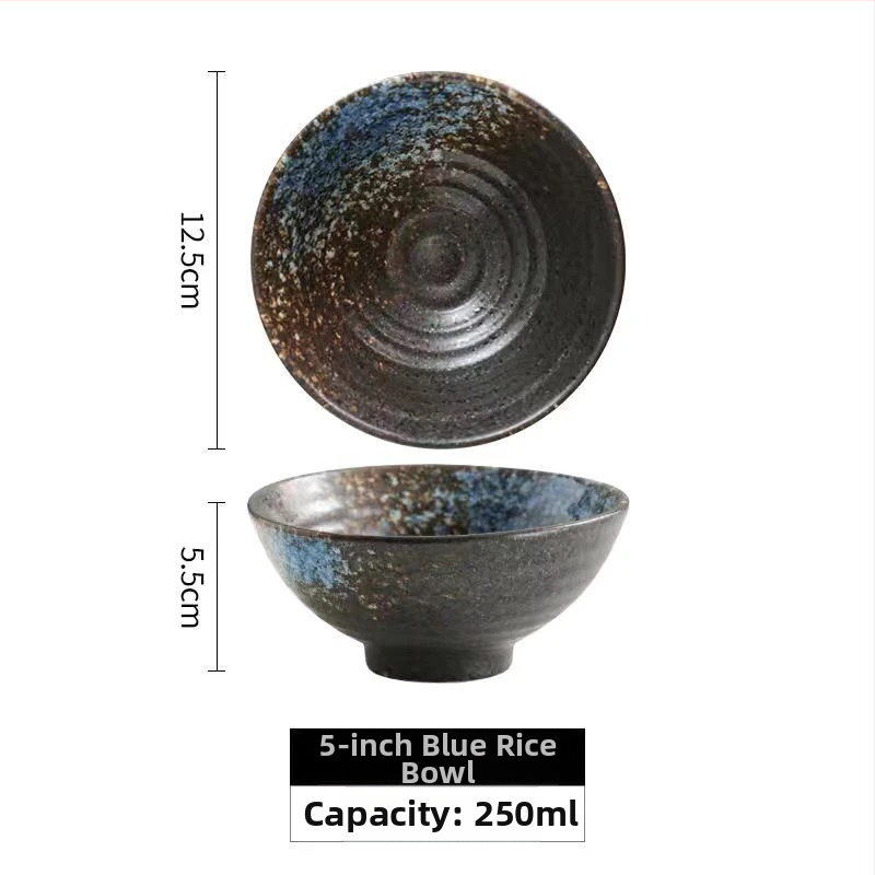 Japonský štýl porcelánová miska na ryžu, kruhový tvar, mikrovlnná vhodná, farebná glazúra, súprava riadu, možnosť potlače loga