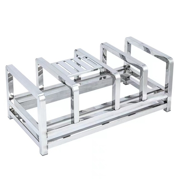 Nerūsējā tērauda virtuves plaukts dēļu un nažu uzglabāšanai, pastiprināts dizains, mūsdienīgs minimālisma stils, logotipa druka, 2020. gada izlaišana