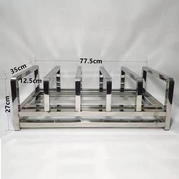 Nerūsējā tērauda virtuves plaukts dēļu un nažu uzglabāšanai, pastiprināts dizains, mūsdienīgs minimālisma stils, logotipa druka, 2020. gada izlaišana