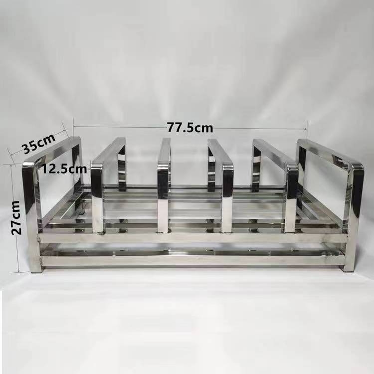 Nerūsējā tērauda virtuves plaukts dēļu un nažu uzglabāšanai, pastiprināts dizains, mūsdienīgs minimālisma stils, logotipa druka, 2020. gada izlaišana