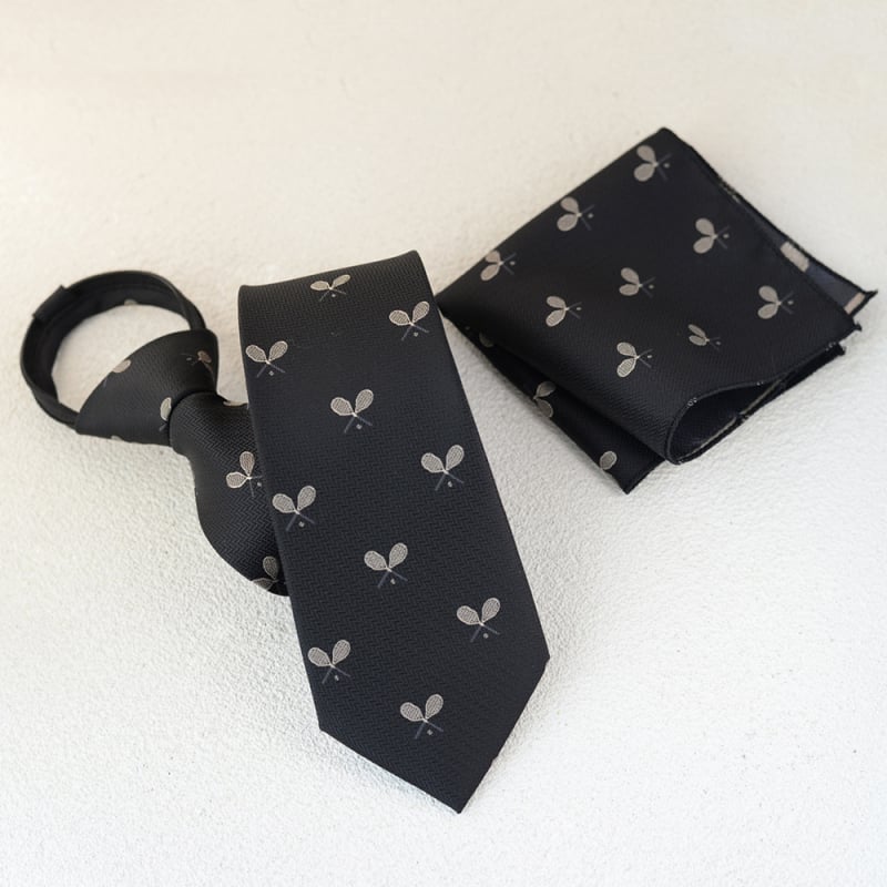 Cravată bărbați floral jacquard și set batistă, lățime standard, fibră poliesterică, model floral