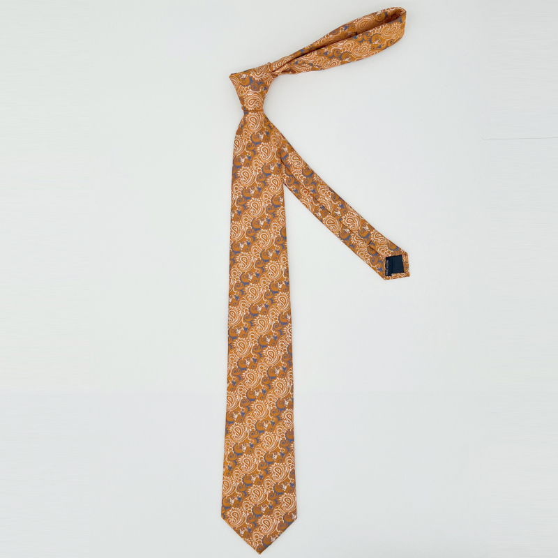 Set cravată, batistă de buzunar și butoni de manșetă | Model Jacquard Paisley | Fire poliester | Diametrul butonilor de manșetă 1,5 cm