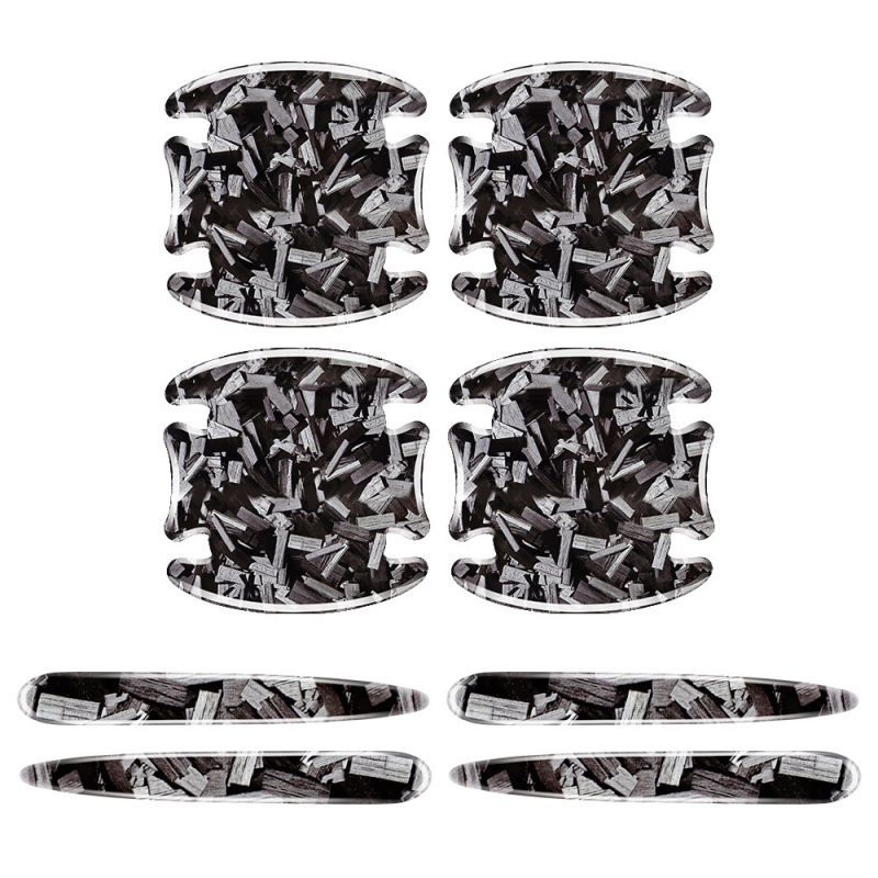 Λωρίδα προστασίας θυρών αυτοκινήτου με μοτίβο ανθρακονήματος – σετ 8 τεμαχίων αυτοκόλλητης προστασίας για πόρτες και λαβές, κατάλληλο για όλα τα μοντέλα