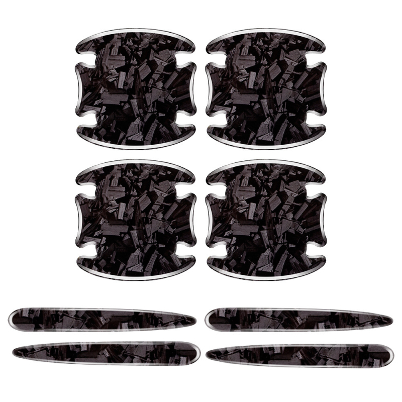 Λωρίδα προστασίας θυρών αυτοκινήτου με μοτίβο ανθρακονήματος – σετ 8 τεμαχίων αυτοκόλλητης προστασίας για πόρτες και λαβές, κατάλληλο για όλα τα μοντέλα