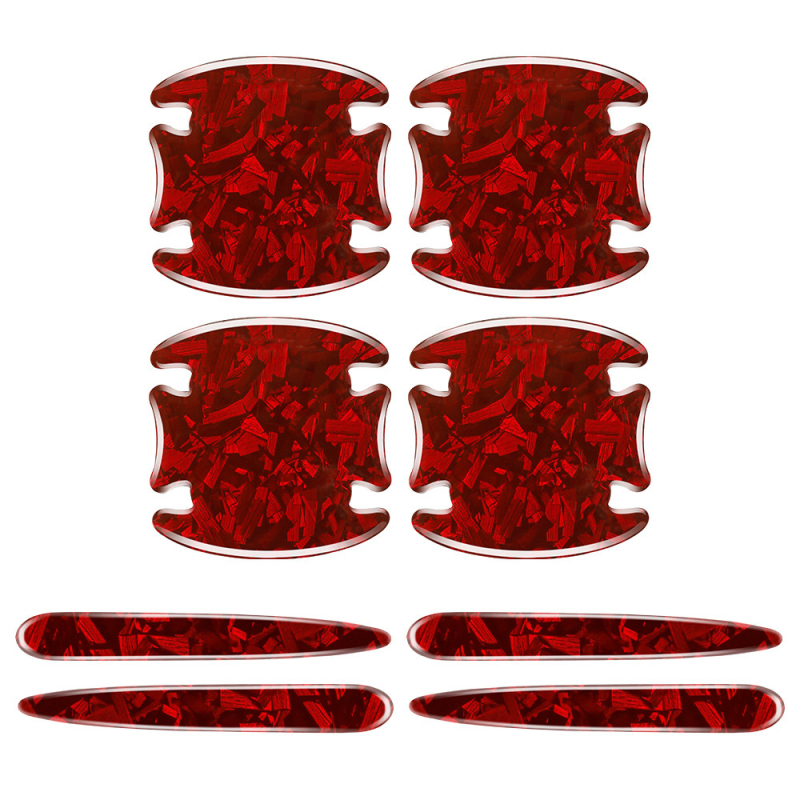 Λωρίδα προστασίας θυρών αυτοκινήτου με μοτίβο ανθρακονήματος – σετ 8 τεμαχίων αυτοκόλλητης προστασίας για πόρτες και λαβές, κατάλληλο για όλα τα μοντέλα