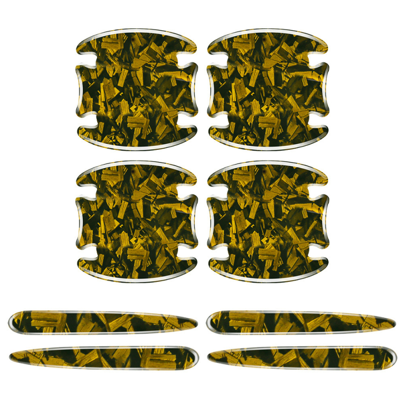 Λωρίδα προστασίας θυρών αυτοκινήτου με μοτίβο ανθρακονήματος – σετ 8 τεμαχίων αυτοκόλλητης προστασίας για πόρτες και λαβές, κατάλληλο για όλα τα μοντέλα