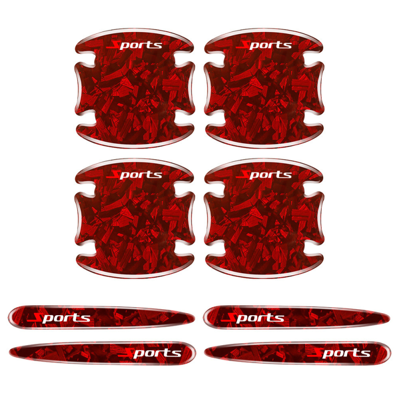 Λωρίδα προστασίας θυρών αυτοκινήτου με μοτίβο ανθρακονήματος – σετ 8 τεμαχίων αυτοκόλλητης προστασίας για πόρτες και λαβές, κατάλληλο για όλα τα μοντέλα