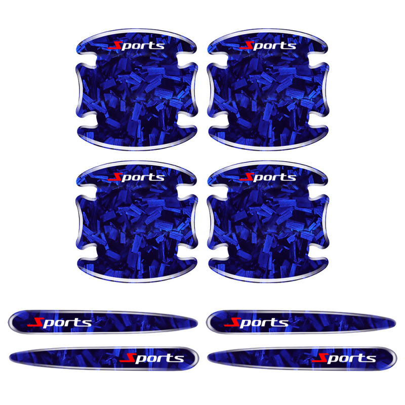 Λωρίδα προστασίας θυρών αυτοκινήτου με μοτίβο ανθρακονήματος – σετ 8 τεμαχίων αυτοκόλλητης προστασίας για πόρτες και λαβές, κατάλληλο για όλα τα μοντέλα