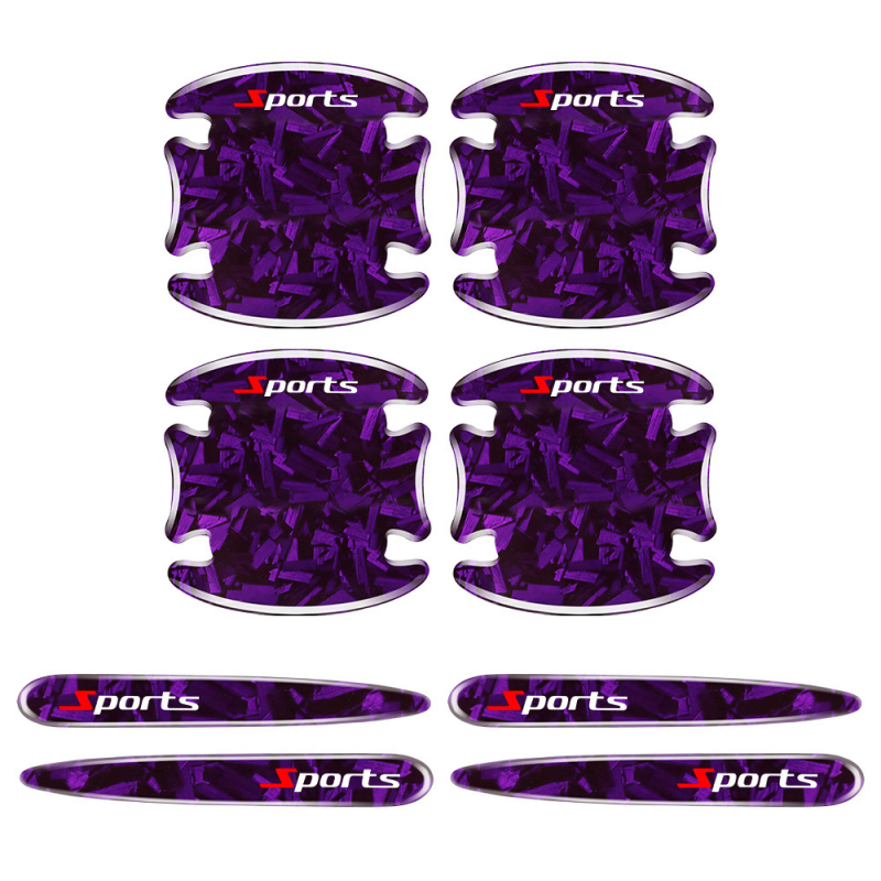 Λωρίδα προστασίας θυρών αυτοκινήτου με μοτίβο ανθρακονήματος – σετ 8 τεμαχίων αυτοκόλλητης προστασίας για πόρτες και λαβές, κατάλληλο για όλα τα μοντέλα