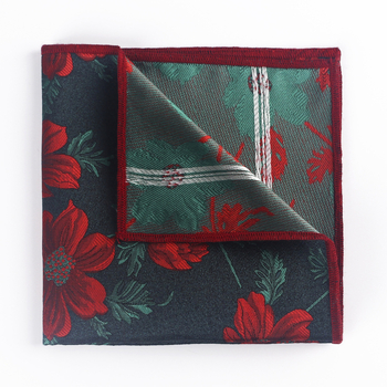 Bow Tie ir kišeninės skarelės komplektas su gėlių raštu iš poliesterio džakardo