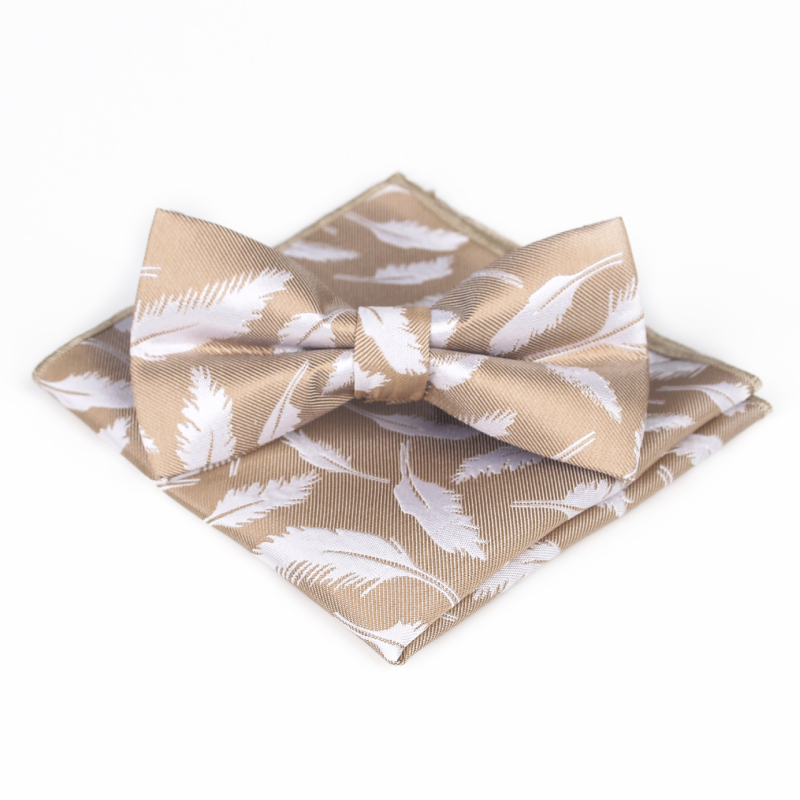 Bow Tie ir kišeninės skarelės komplektas su gėlių raštu iš poliesterio džakardo